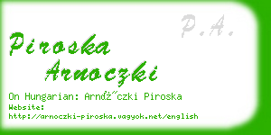 piroska arnoczki business card